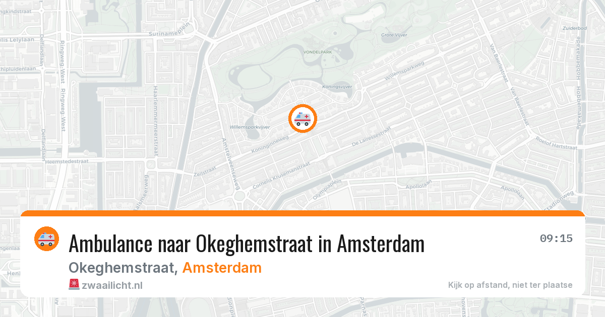 Ambulance naar Okeghemstraat in Amsterdam — 23 mei 2026