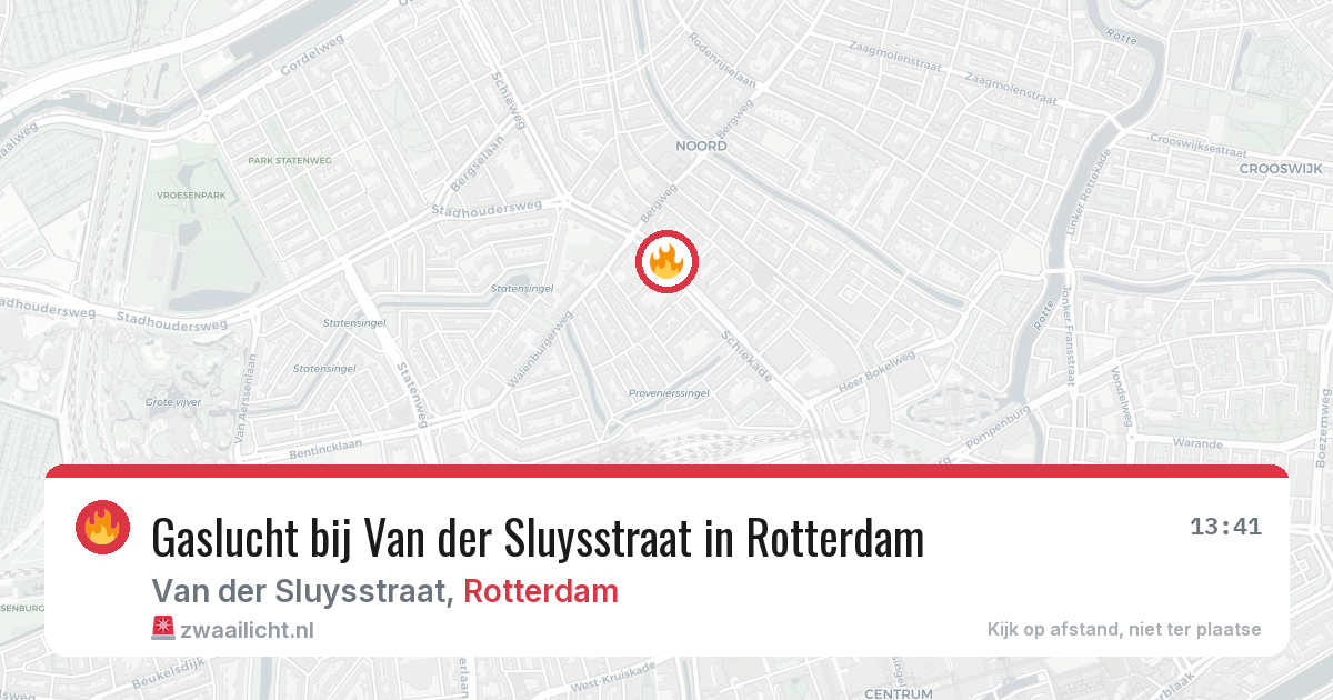 Gaslucht bij Van der Sluysstraat in Rotterdam — 21 mei 2026