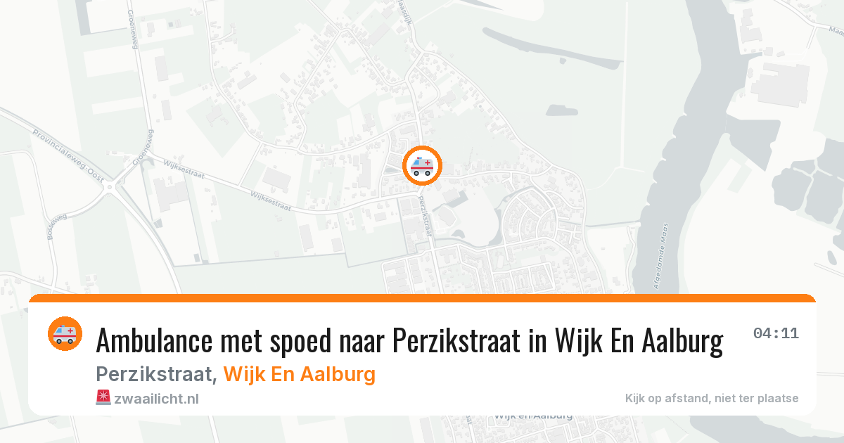 Ambulance met spoed naar Perzikstraat in Wijk En Aalburg — 28 mrt 2026