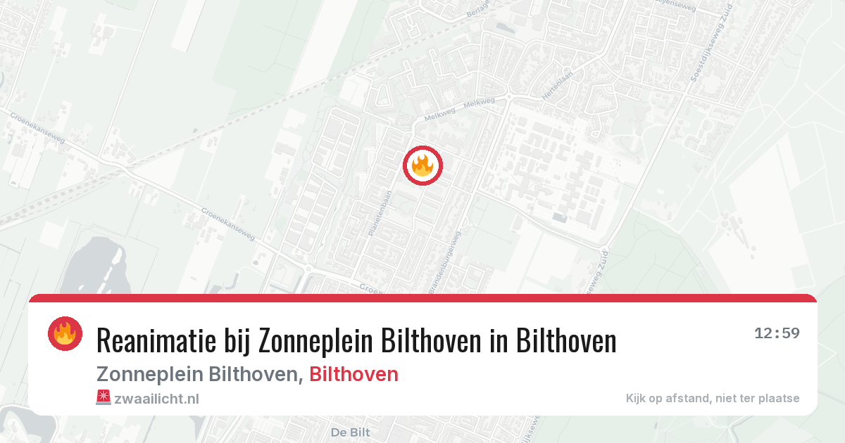 Reanimatie bij Zonneplein Bilthoven in Bilthoven — 5 apr 2026