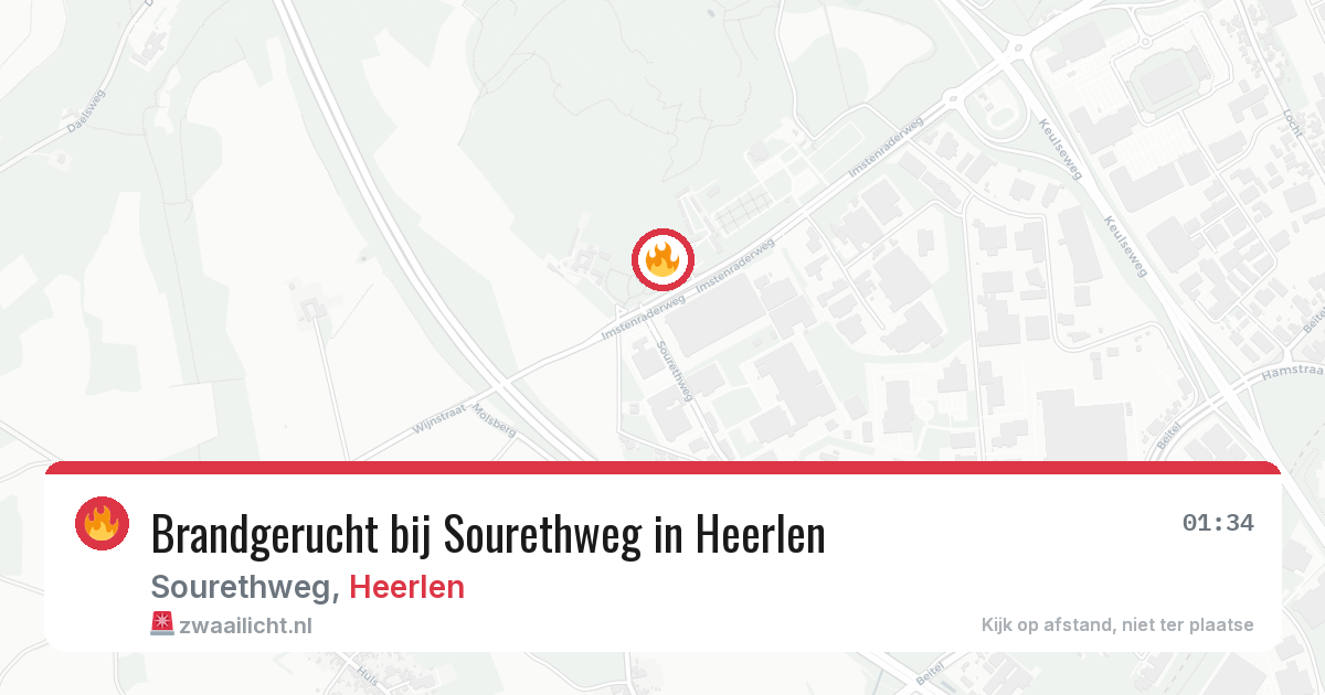 Brandgerucht bij Sourethweg in Heerlen — 12 jul 2026