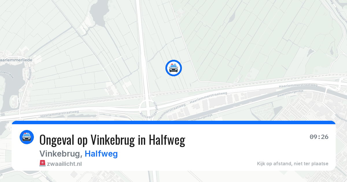 Ongeval op Vinkebrug in Halfweg — 25 jun 2026