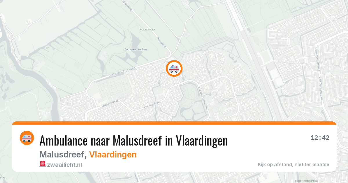 Ambulance naar Malusdreef in Vlaardingen — 12 aug 2026