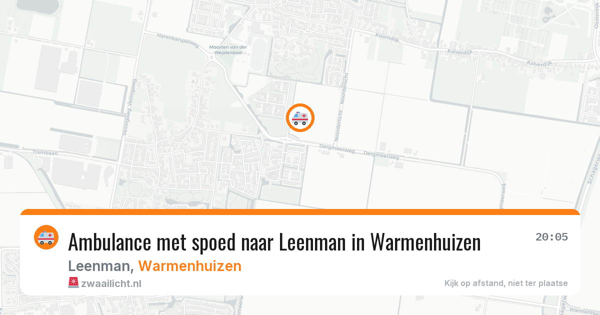 Ambulance met spoed naar Leenman in Warmenhuizen — 10 aug 2026
