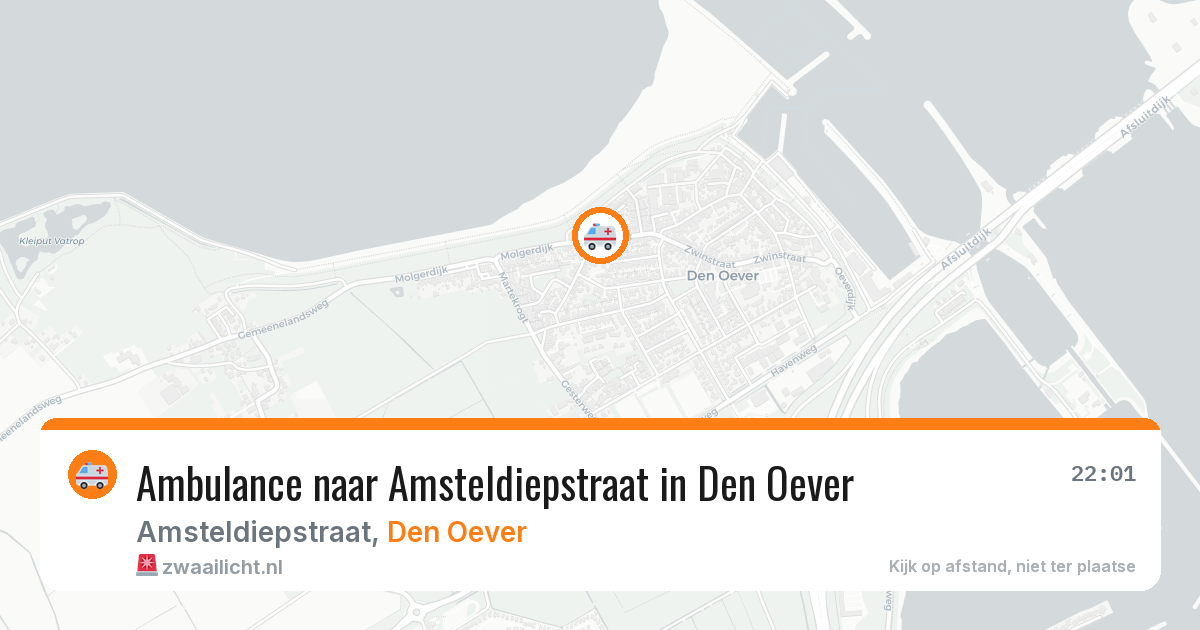 Ambulance naar Amsteldiepstraat in Den Oever — 27 jun 2026