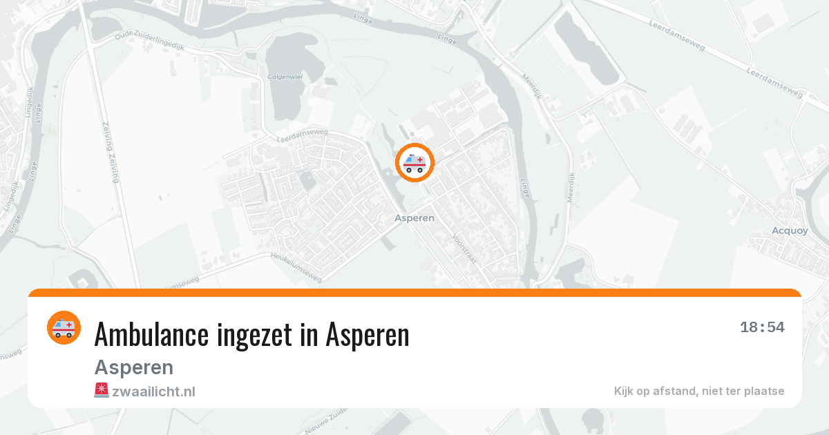 Ambulance ingezet in Asperen — 17 jul 2026