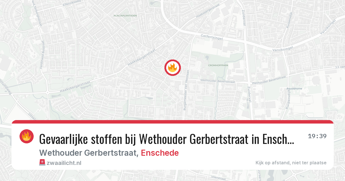 Gevaarlijke stoffen bij Wethouder Gerbertstraat in Enschede — 21 jul 2026