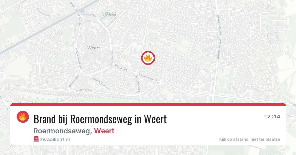 Brand bij Roermondseweg in Weert — 19 mrt 2026