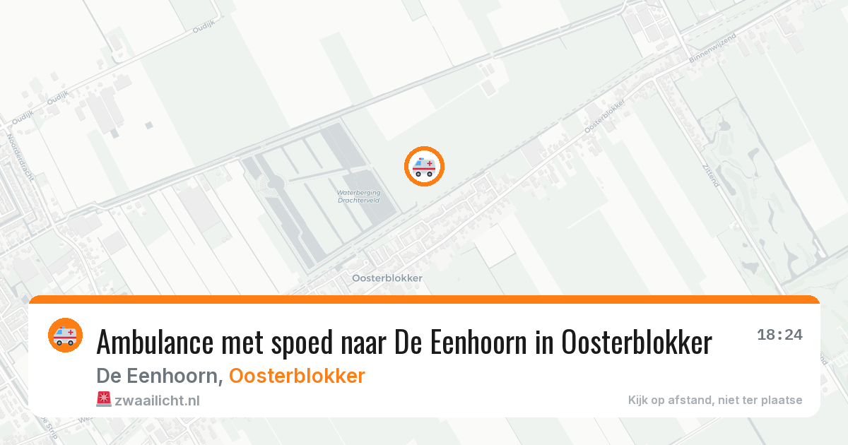 Ambulance met spoed naar De Eenhoorn in Oosterblokker — 14 jun 2026