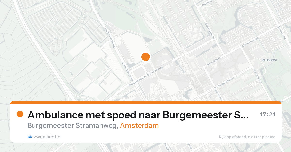 Ambulance met spoed naar Burgemeester Stramanweg in Amsterdam — 17 aug 2026