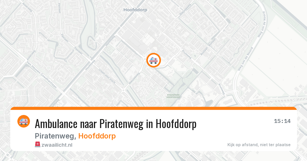 Ambulance naar Piratenweg in Hoofddorp — 14 mrt 2026