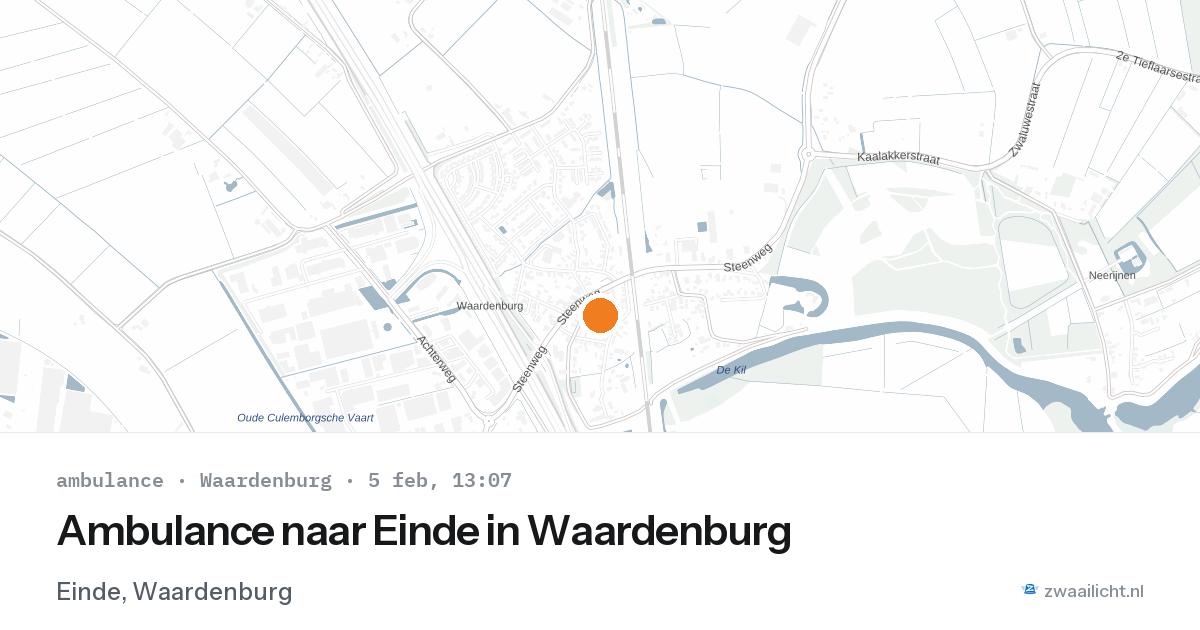 Ambulance naar Einde in Waardenburg — 5 feb 2026
