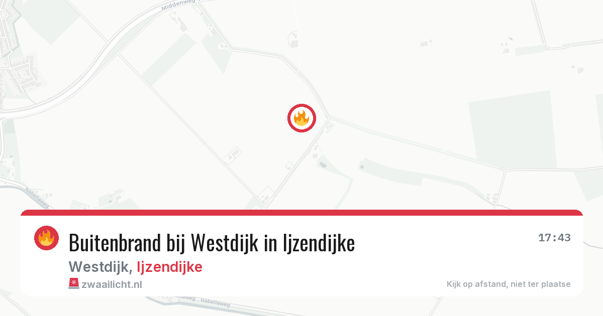 Buitenbrand bij Westdijk in Ijzendijke — 29 jun 2026