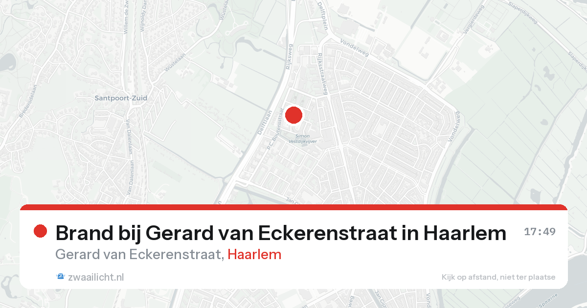 Brand bij Gerard van Eckerenstraat in Haarlem — 20 aug 2026