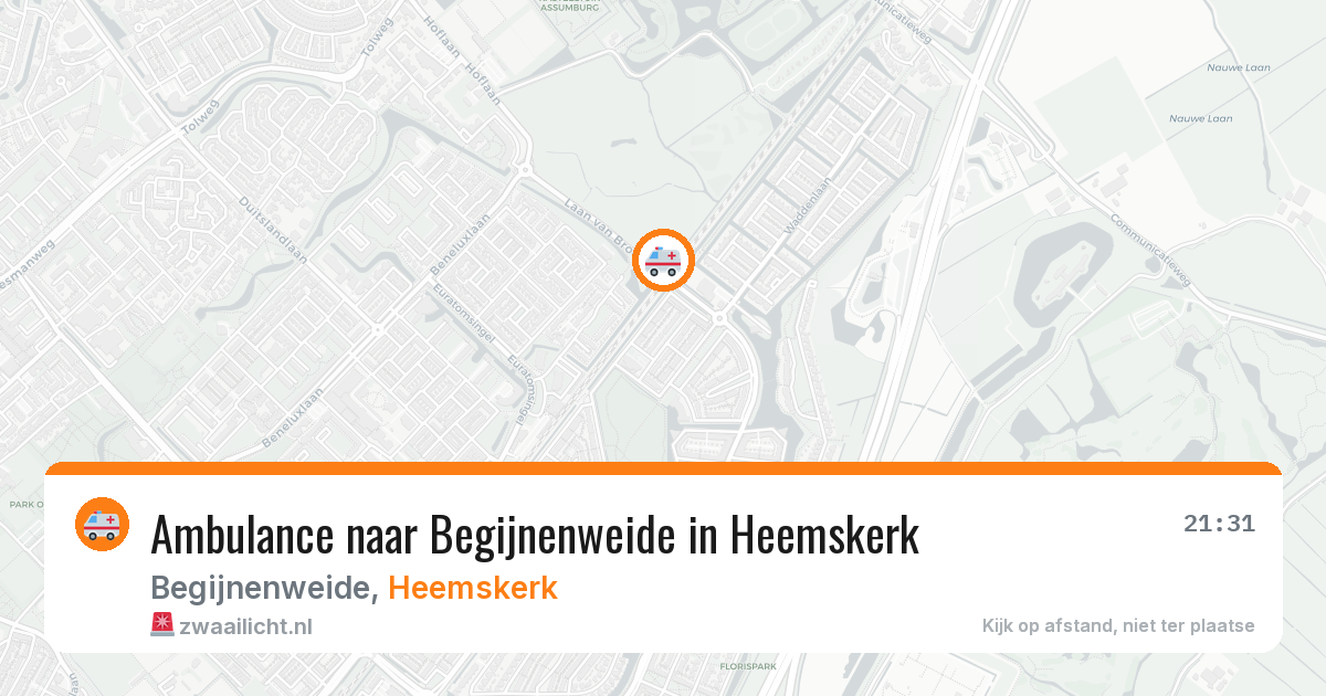Ambulance naar Begijnenweide in Heemskerk — 13 aug 2026