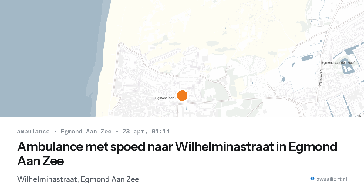 Ambulance met spoed naar Wilhelminastraat in Egmond Aan Zee — 25 jan 2026