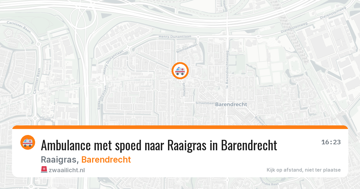 Ambulance met spoed naar Raaigras in Barendrecht — 24 jul 2026