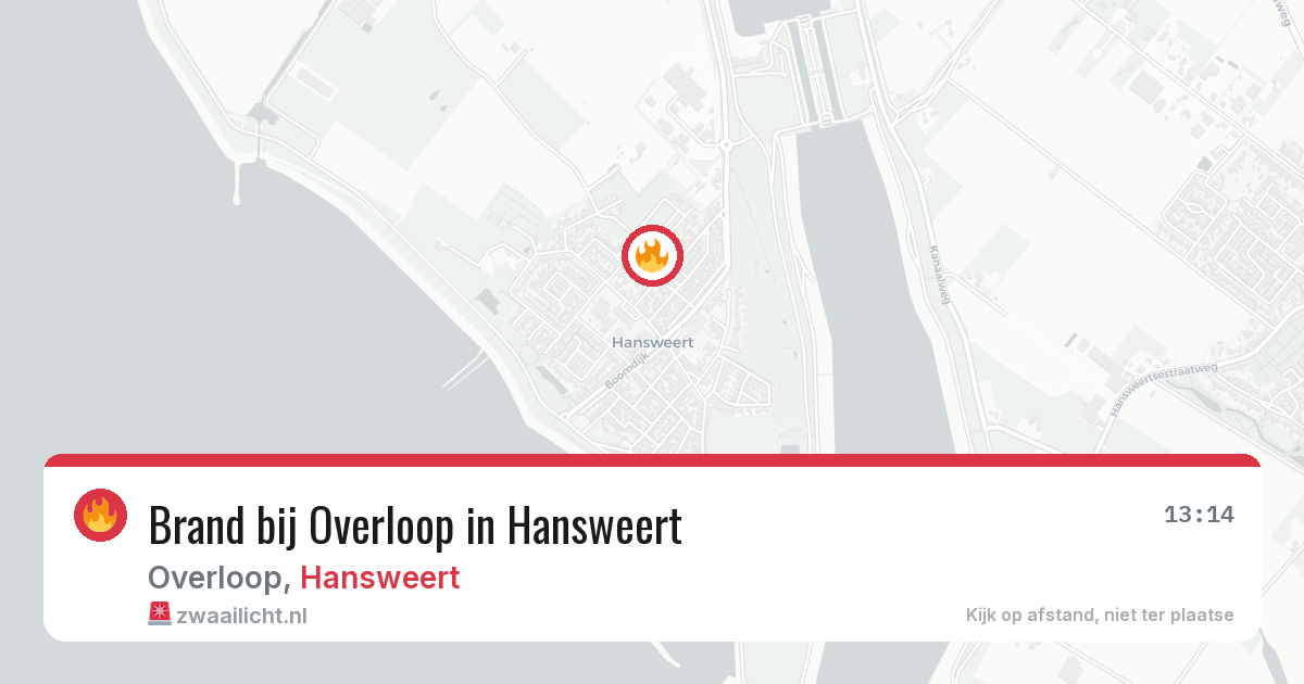 Brand bij Overloop in Hansweert — 22 mei 2026