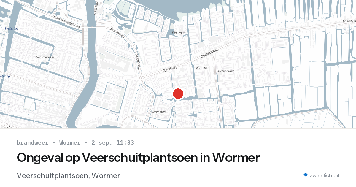 Ongeval op Veerschuitplantsoen in Wormer — 2 sep 2026
