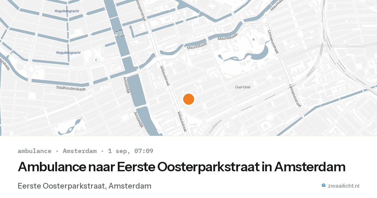 Ambulance naar Eerste Oosterparkstraat in Amsterdam — 1 sep 2026
