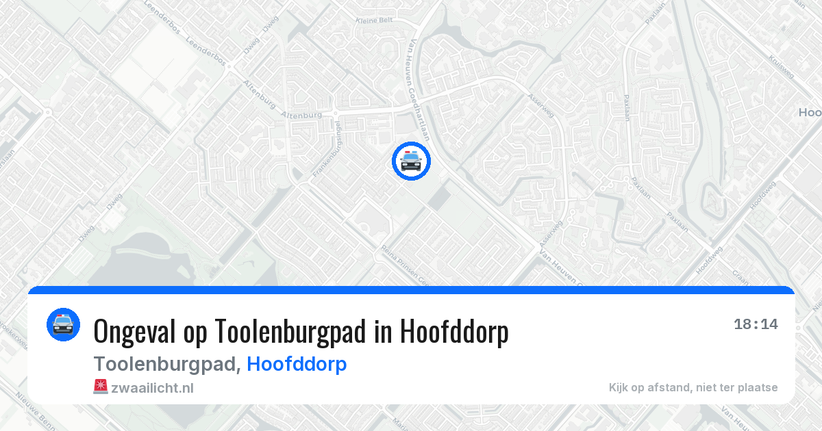 Ongeval op Toolenburgpad in Hoofddorp — 27 mei 2026