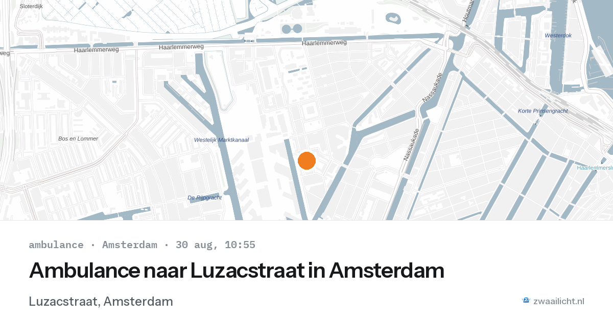 Ambulance naar Luzacstraat in Amsterdam — 30 aug 2026