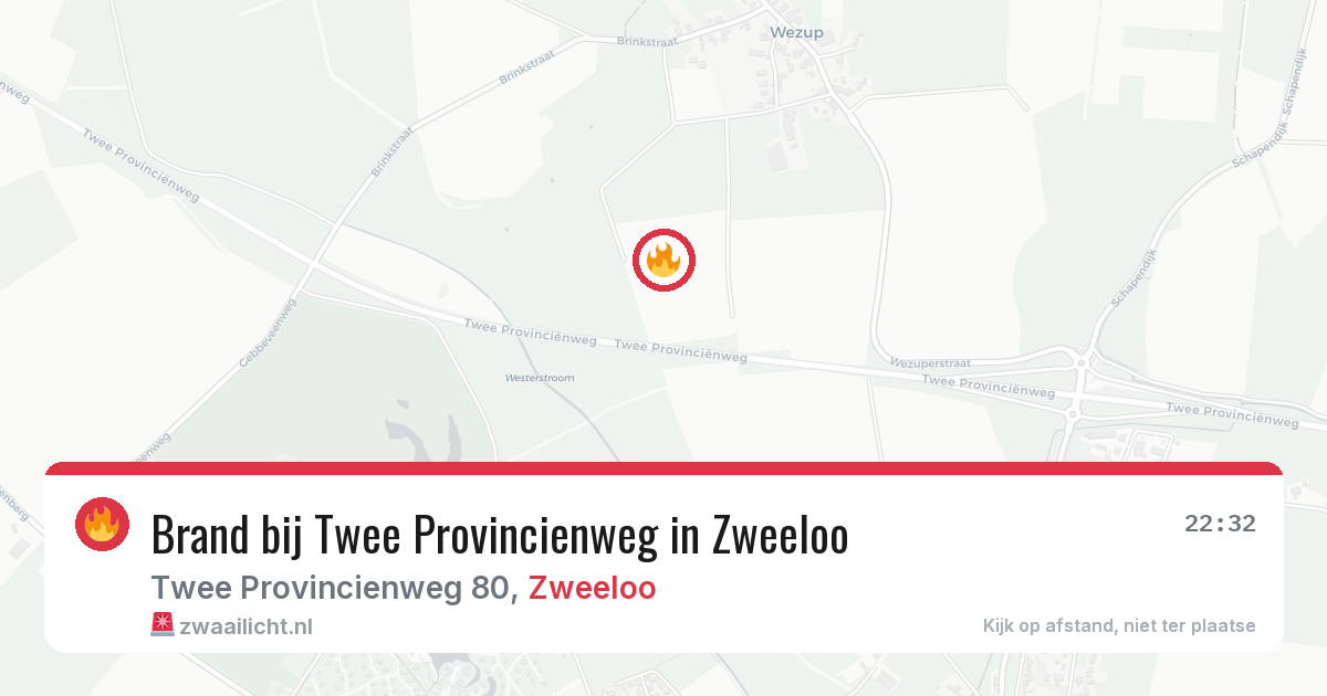Brand bij Twee Provincienweg in Zweeloo — 13 feb 2026