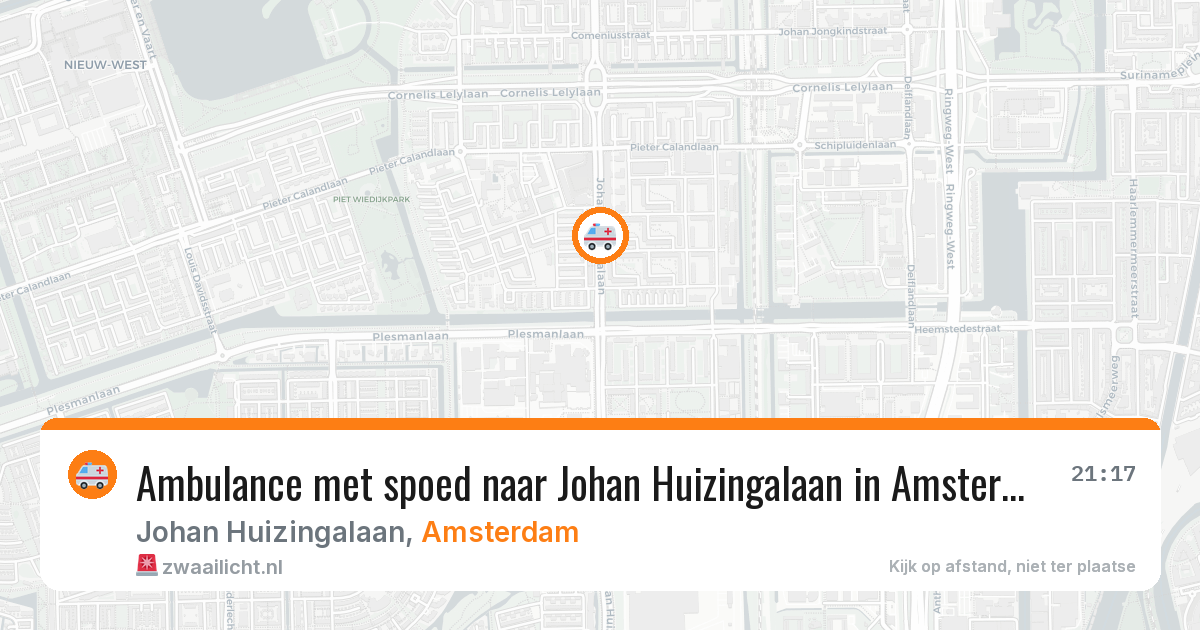 Ambulance met spoed naar Johan Huizingalaan in Amsterdam — 12 aug 2026
