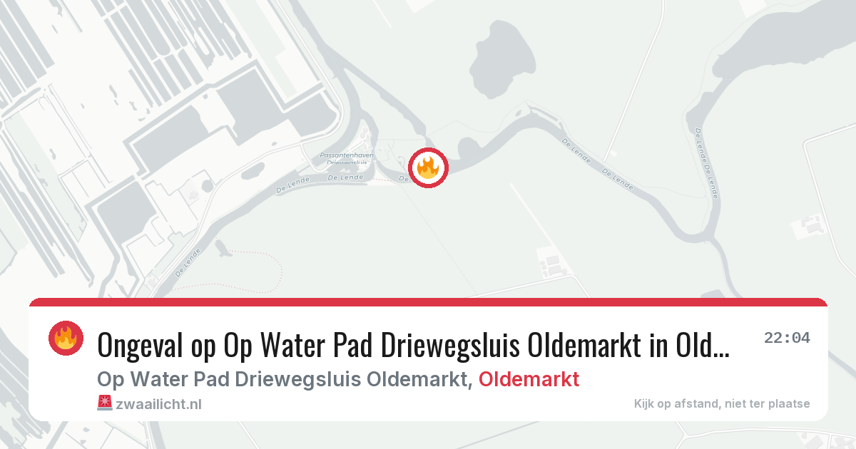 Ongeval op Op Water Pad Driewegsluis Oldemarkt in Oldemarkt — 10 jul 2026
