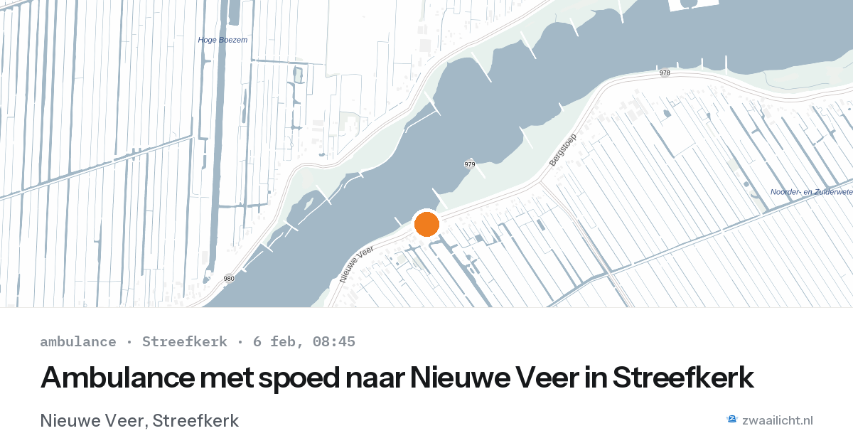 Ambulance met spoed naar Nieuwe Veer in Streefkerk — 6 feb 2026