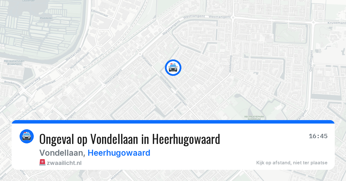 Ongeval op Vondellaan in Heerhugowaard — 1 apr 2026