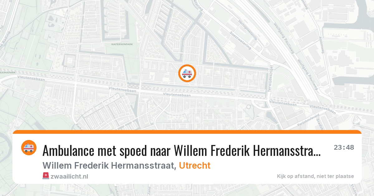 Ambulance met spoed naar Willem Frederik Hermansstraat in Utrecht — 9 jul 2026