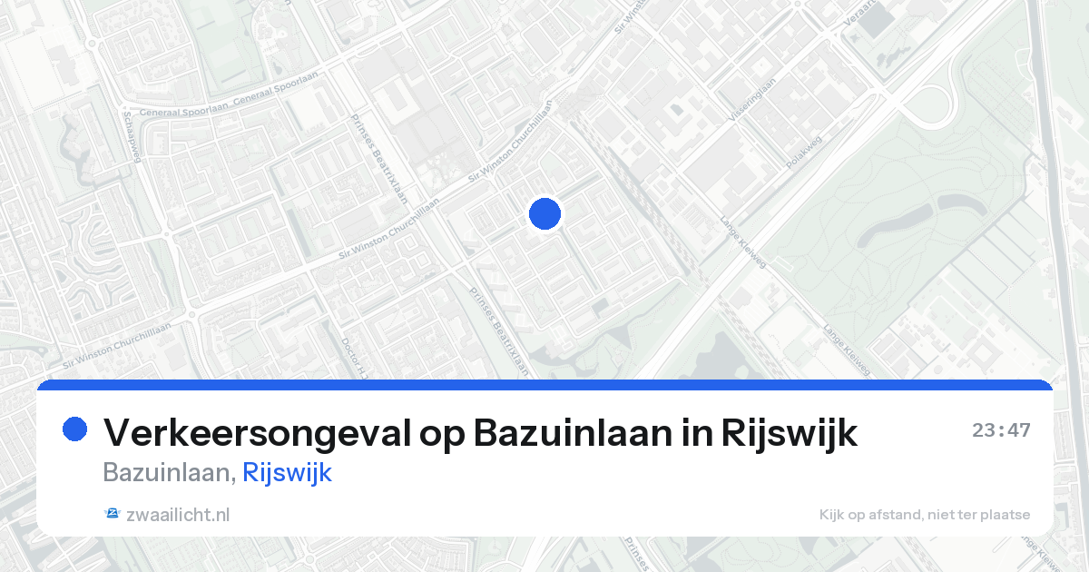 Verkeersongeval op Bazuinlaan in Rijswijk — 15 aug 2026
