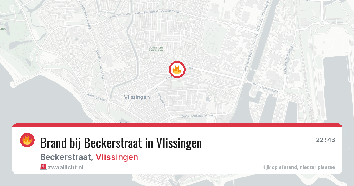 Brand bij Beckerstraat in Vlissingen — 22 mrt 2026