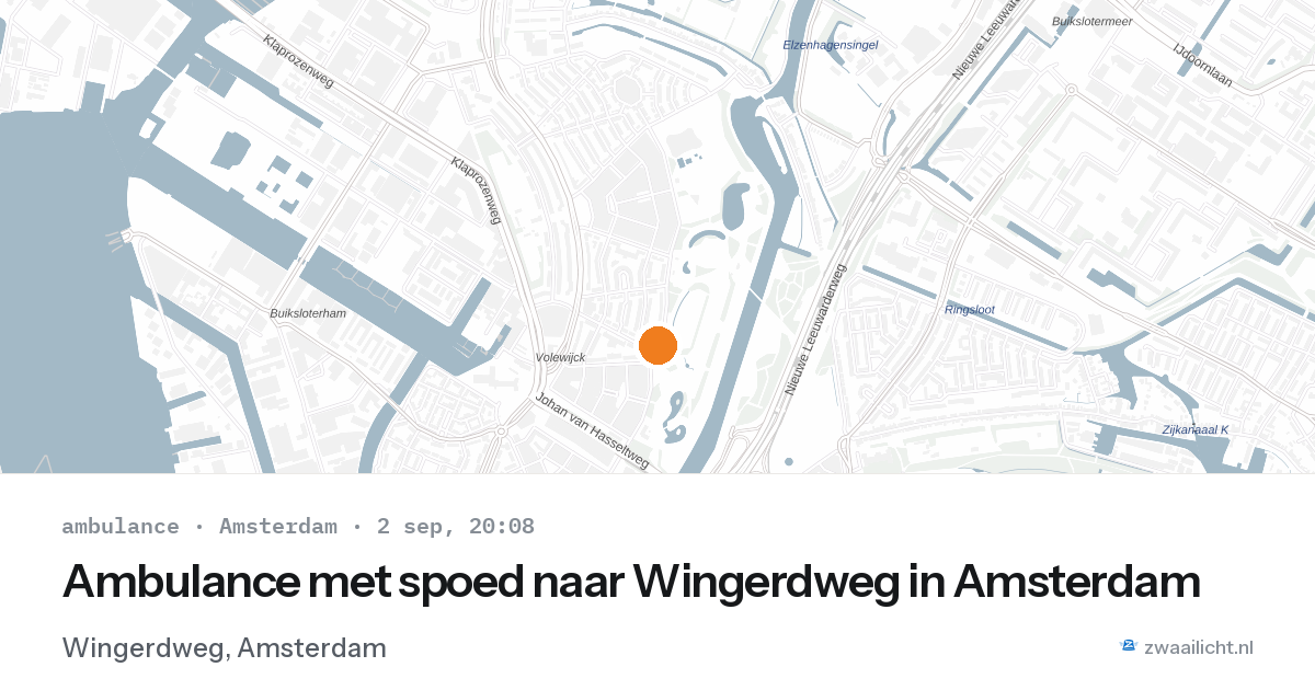 Ambulance met spoed naar Wingerdweg in Amsterdam — 2 sep 2026