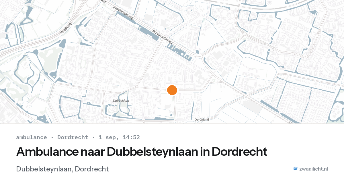 Ambulance naar Dubbelsteynlaan in Dordrecht — 1 sep 2026