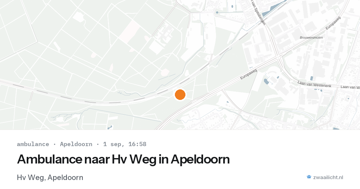 Ambulance naar Hv Weg in Apeldoorn — 1 sep 2026
