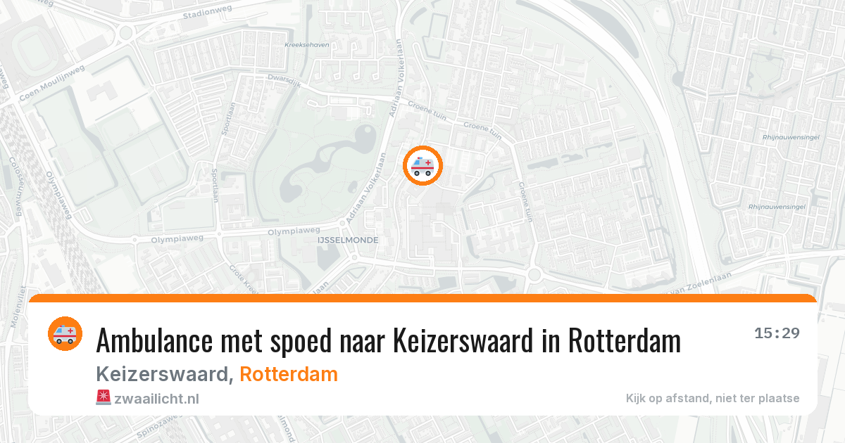 Ambulance met spoed naar Keizerswaard in Rotterdam — 15 jun 2026