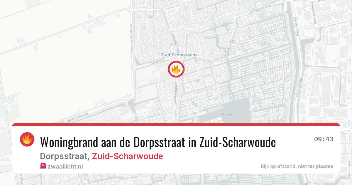Woningbrand aan de Dorpsstraat in Zuid-Scharwoude — 29 mei 2026