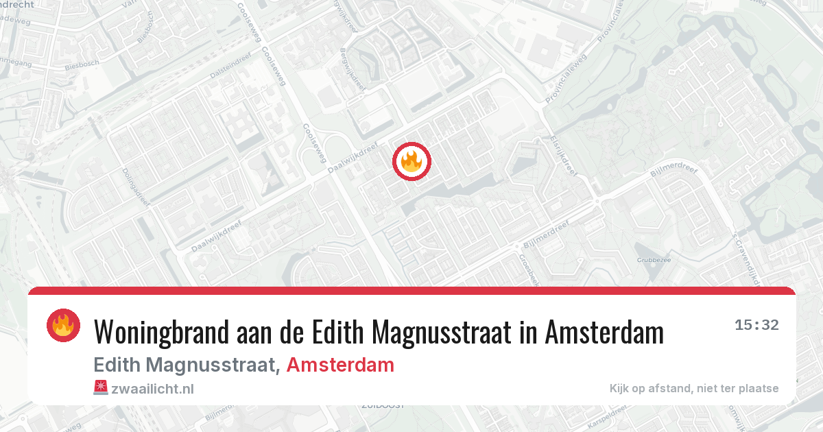Woningbrand aan de Edith Magnusstraat in Amsterdam — 20 apr 2026