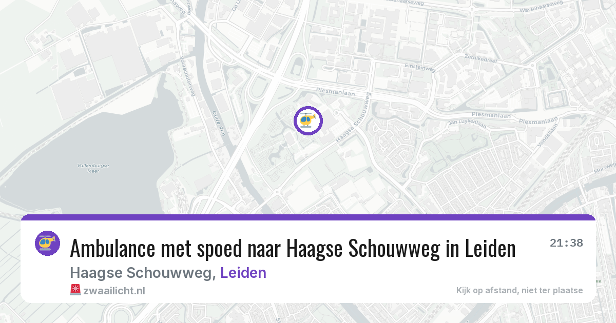 Ambulance met spoed naar Haagse Schouwweg in Leiden — 7 jul 2026