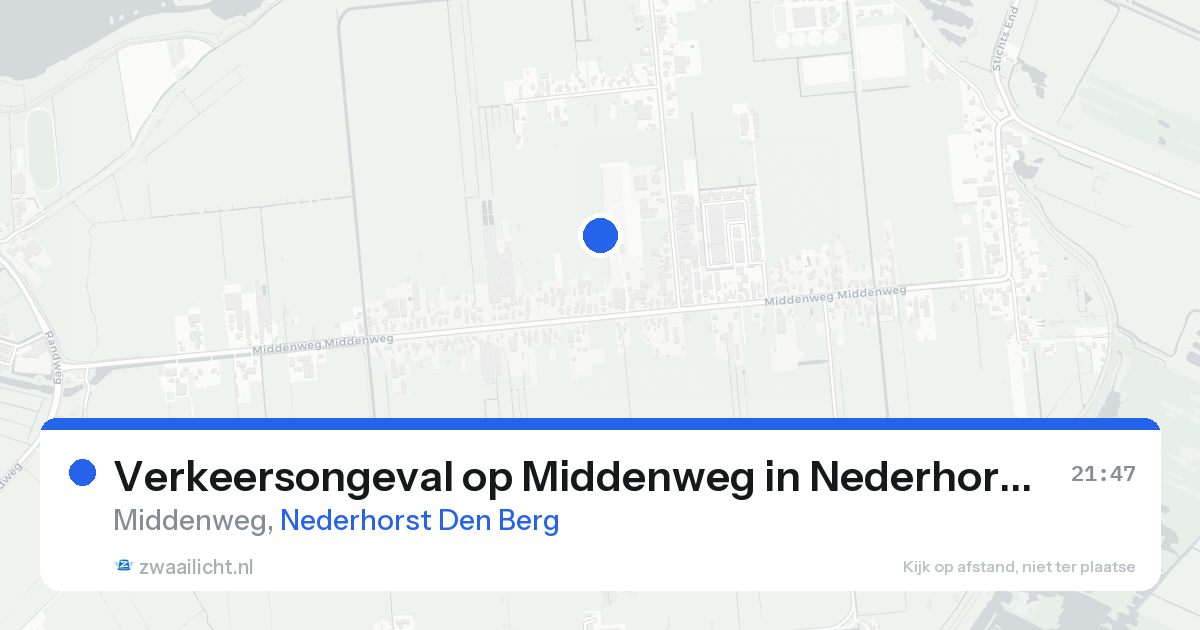 Verkeersongeval op Middenweg in Nederhorst Den Berg — 14 aug 2026