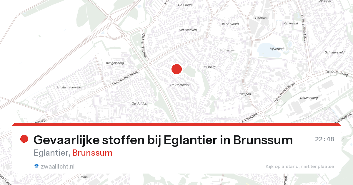 Gevaarlijke stoffen bij Eglantier in Brunssum — 21 aug 2026
