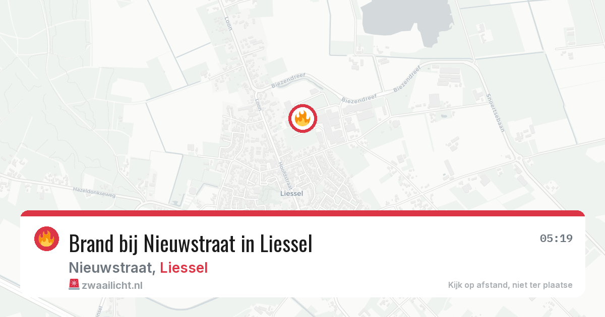 Brand bij Nieuwstraat in Liessel — 30 jul 2026