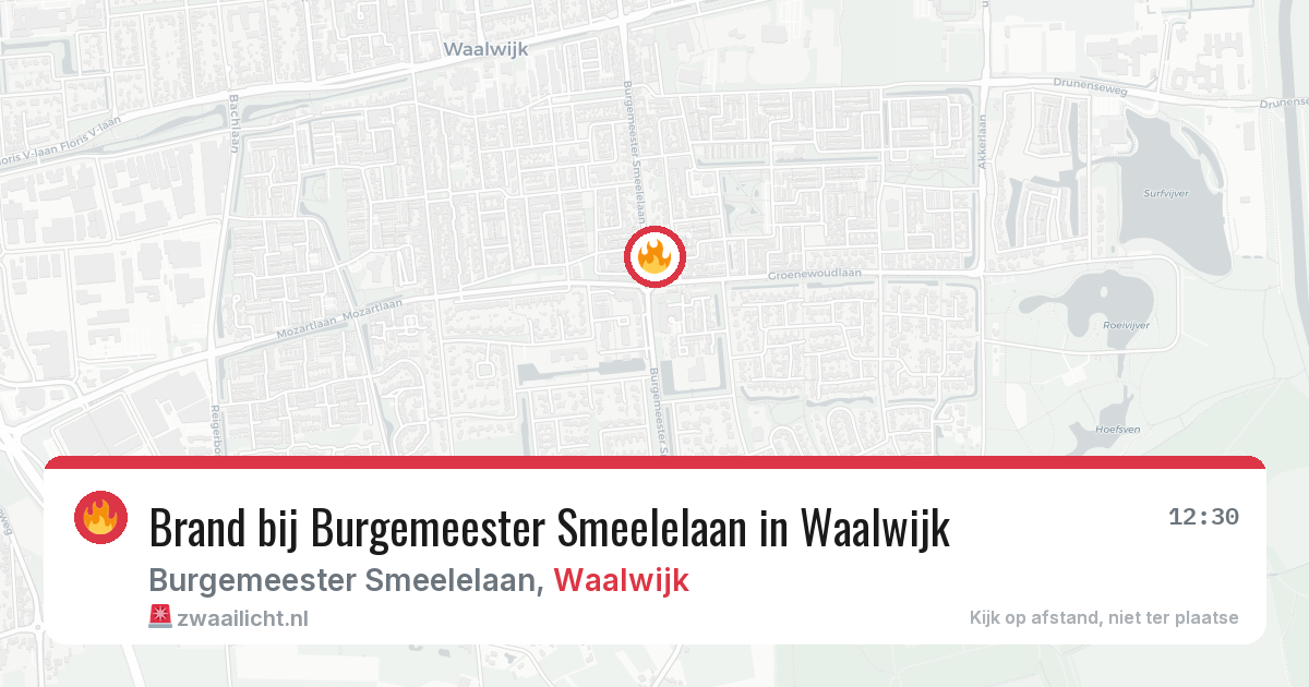 Brand bij Burgemeester Smeelelaan in Waalwijk — 14 aug 2026