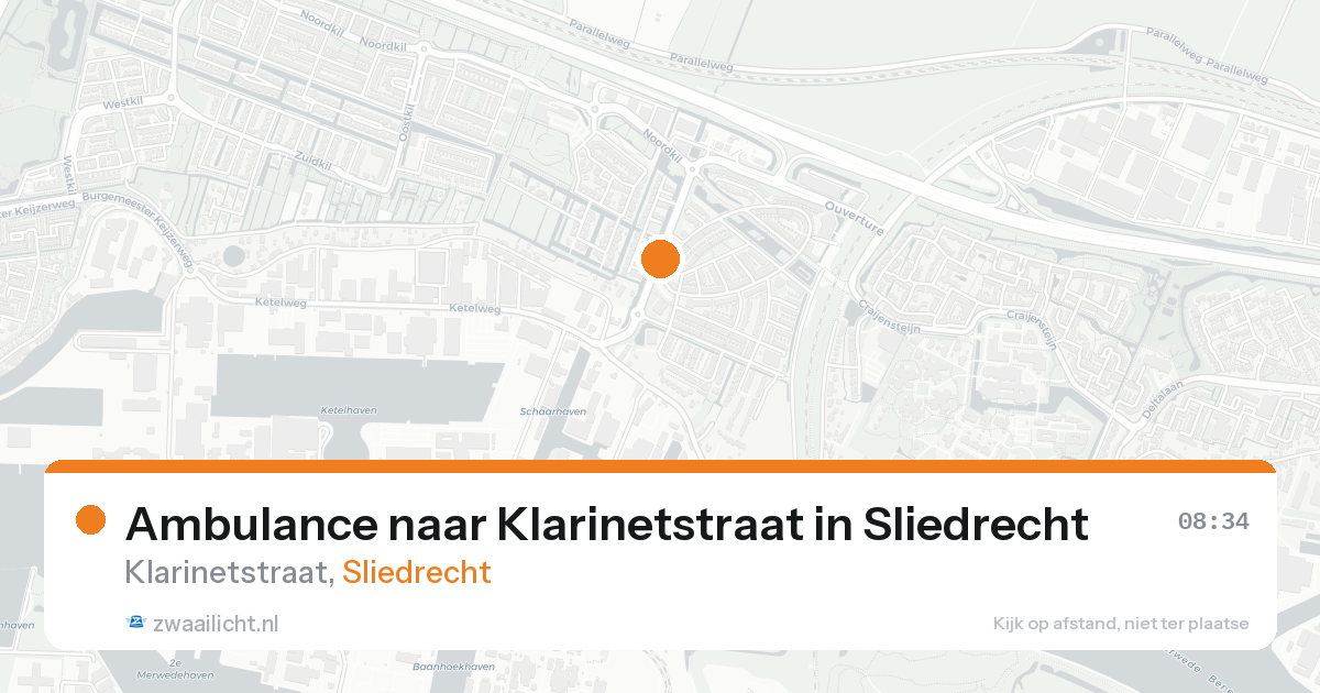 Ambulance naar Klarinetstraat in Sliedrecht — 21 aug 2026