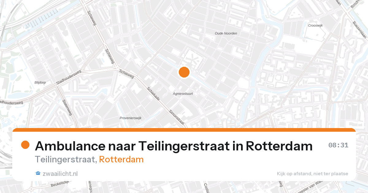 Ambulance naar Teilingerstraat in Rotterdam — 27 aug 2026
