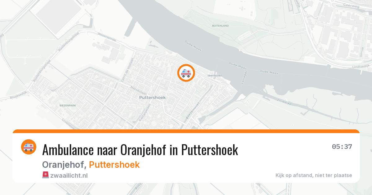 Ambulance naar Oranjehof in Puttershoek — 6 jul 2026