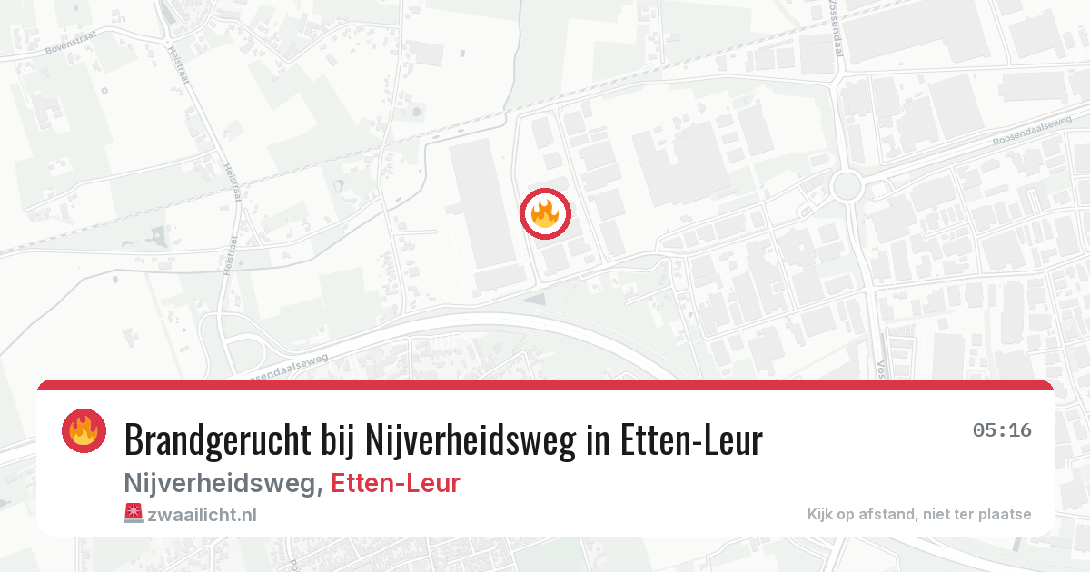 Brandgerucht bij Nijverheidsweg in Etten-Leur — 28 jun 2026