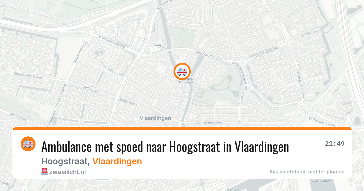 Ambulance met spoed naar Hoogstraat in Vlaardingen — 26 jun 2026